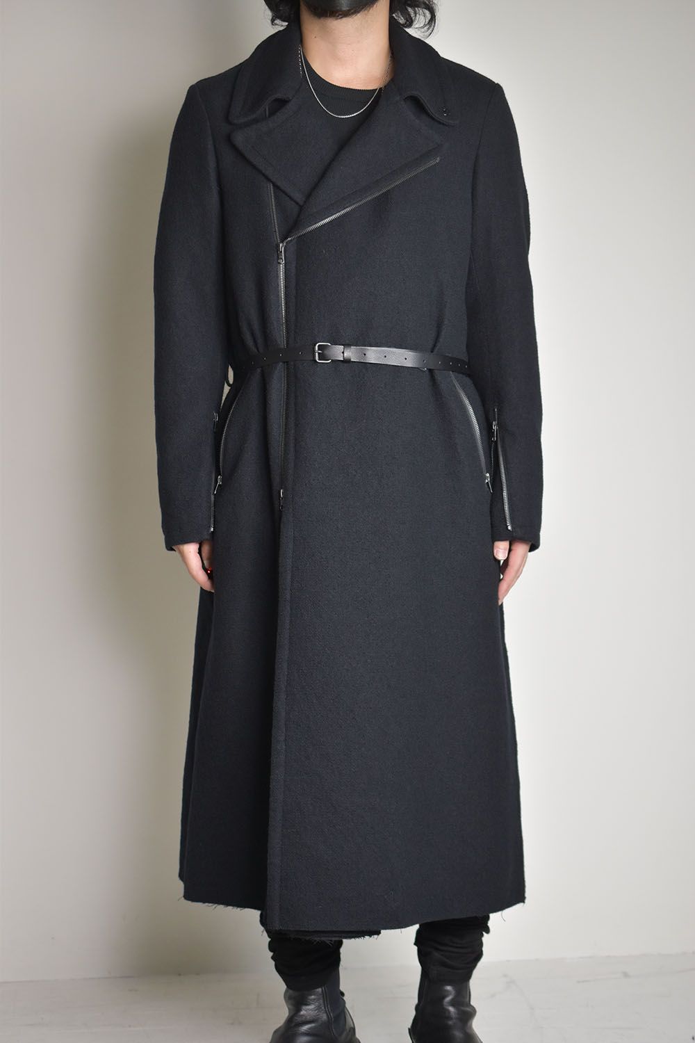 BIKER STYLE LONG COAT"Black"/バイカースタイルロングコート"ブラック"