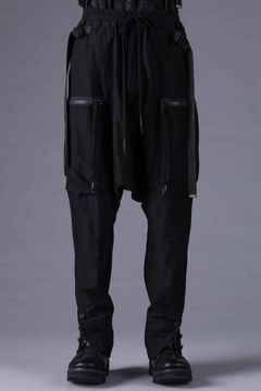 《2027SS先行予約分》Scar Stripe Jacquard Slim Sarrouel Cargo Pants"Black" / スカーストライプジャガードスリムサルエルカーゴパンツ"ブラック"