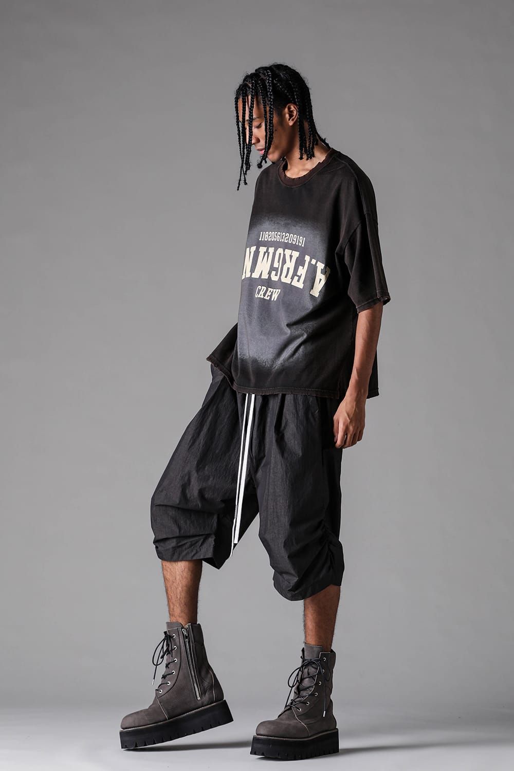 《2027SS先行予約》Cotton Nylon Side Gather Shorts"Black" / コットンナイロンサイドギャザーショーツ"ブラック"