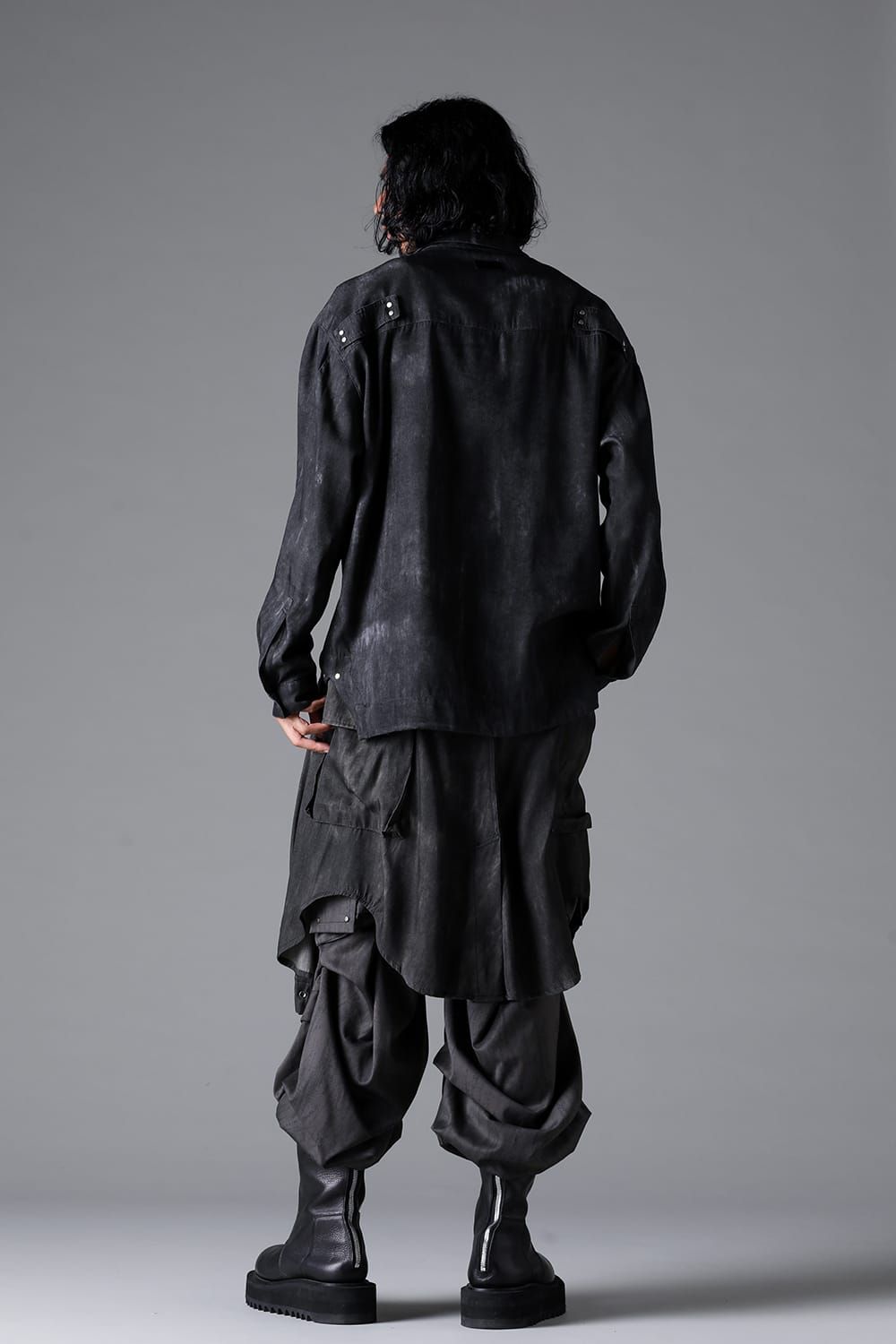 《2026SS先行予約》Abstract Cargo Tuck Wide Pants"Black / Grey /Brown" / アブストラクトカーゴタックワイドパンツ"ブラック/グレー/ブラウン"