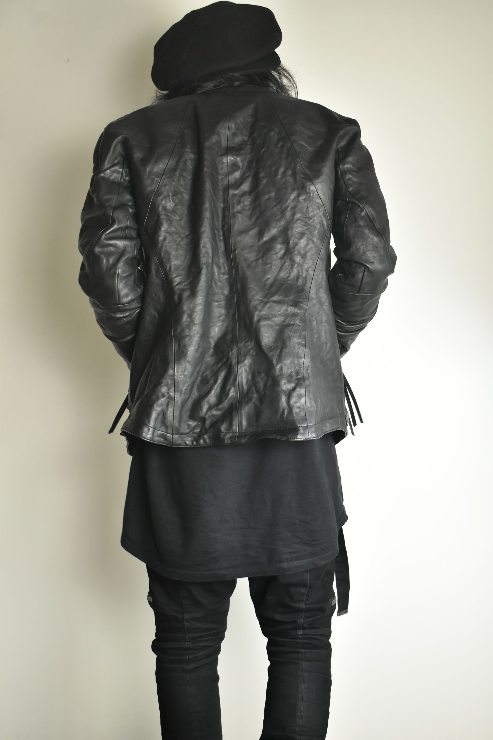 Horse Leather Collar Detachable Jacket"Black" / ホースレザーカラーデタッチャブルジャケット"ブラック"