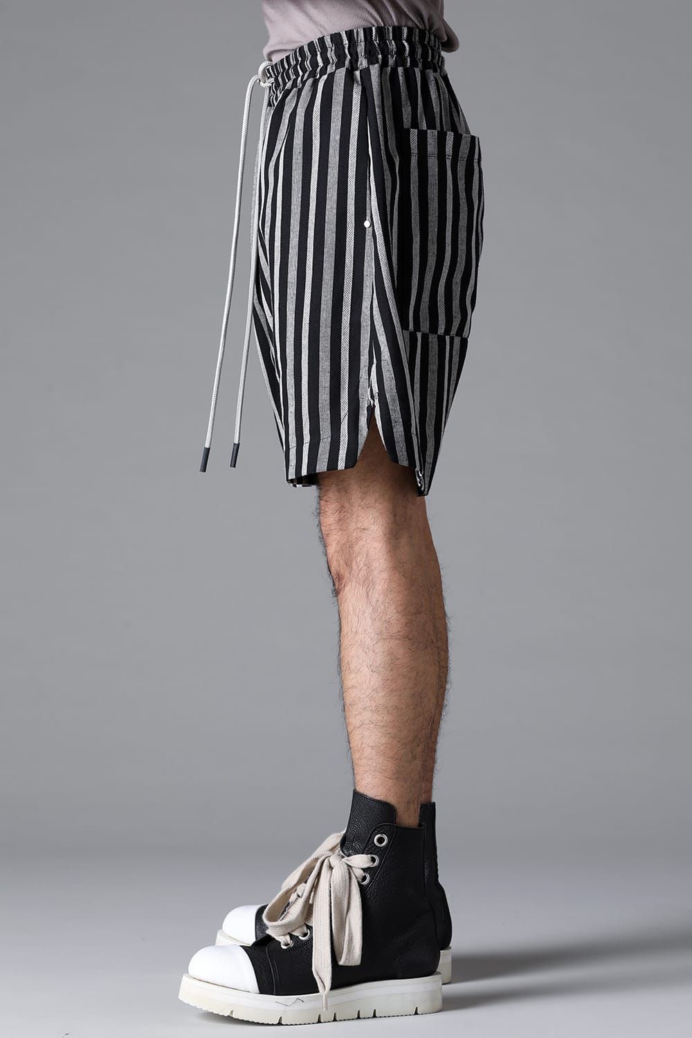 《2026SS先行予約》Vertical Stripes Shorts"Black×L.Grey" / バーティカルストライプショーツ"ブラック×グレー"