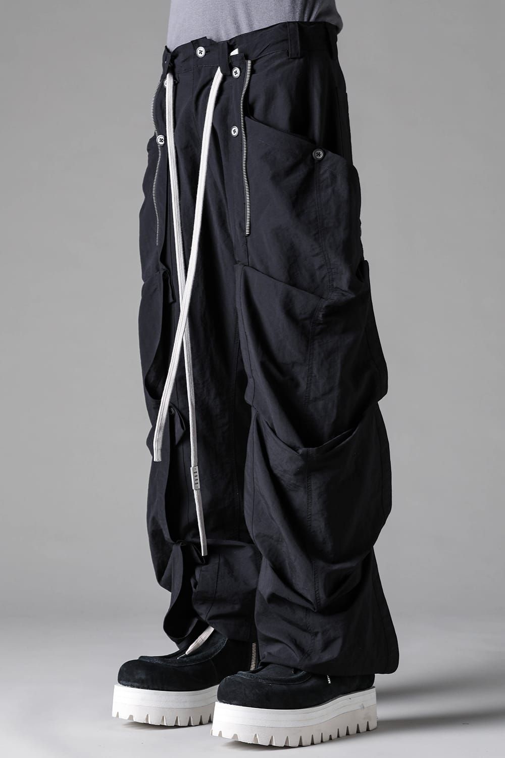 《2027SS先行予約》Rayon Nylon Side Layered Pants"Black / Grey / L.Khaki" /レーヨンナイロンサイドレイヤードパンツ"ブラック/グレー/ライトカーキ"