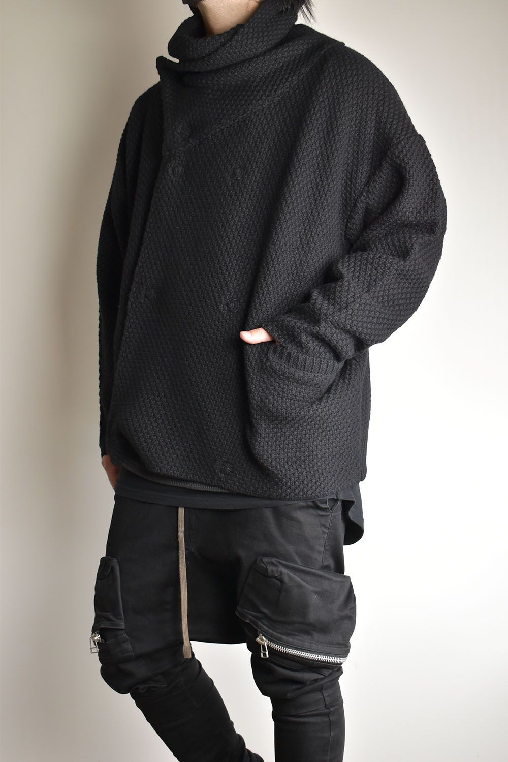 1.5G Snap Cardigan "Black" / 1.5Gスナップカーディガン"ブラック"