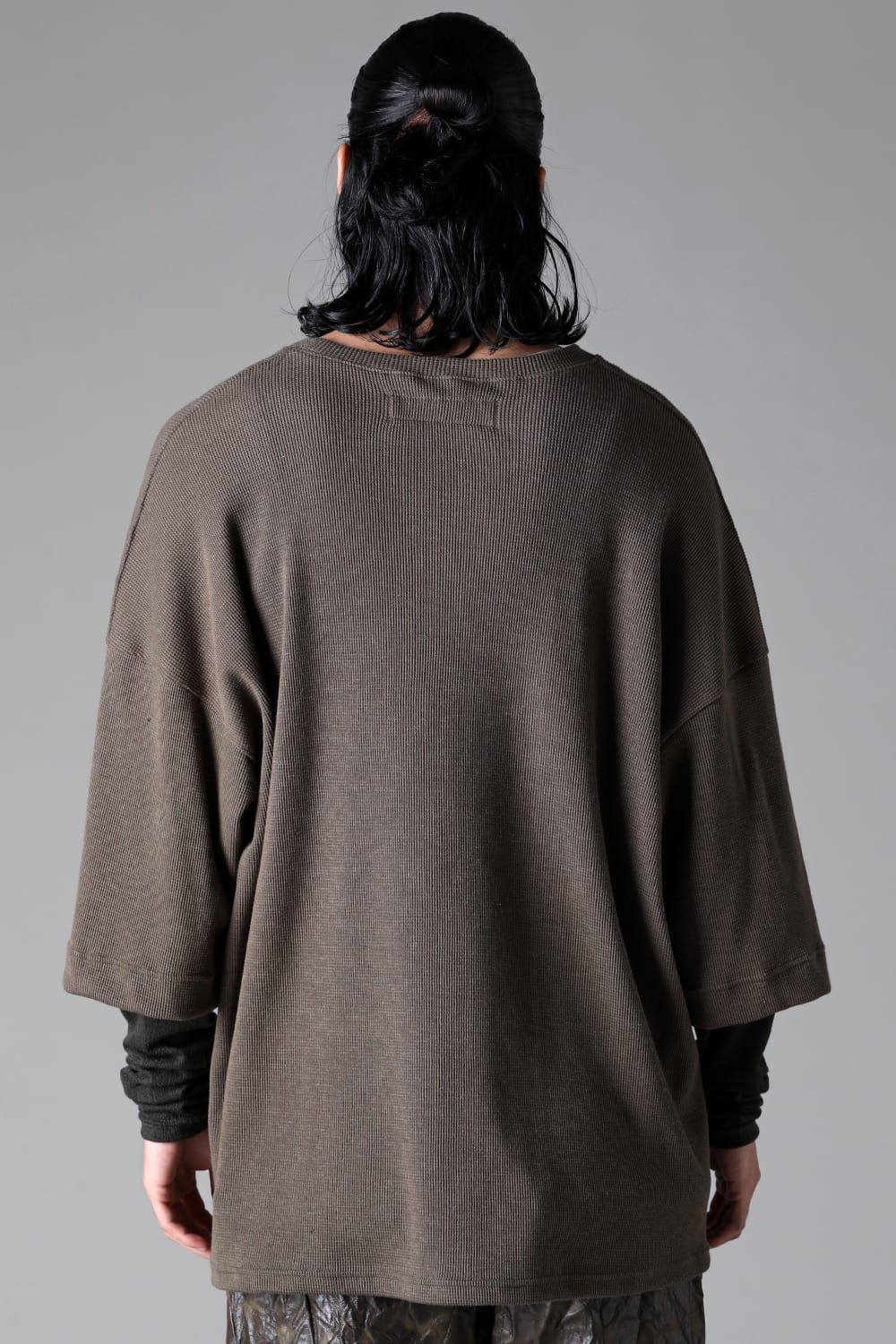 《2025AW先行予約》Layered Crew Neck Top"Black / Beige /Khaki /Grey /D.Grey" / レイヤードクルーネックトップ"ブラック/ベージュ/カーキ/グレー/ダークグレー"