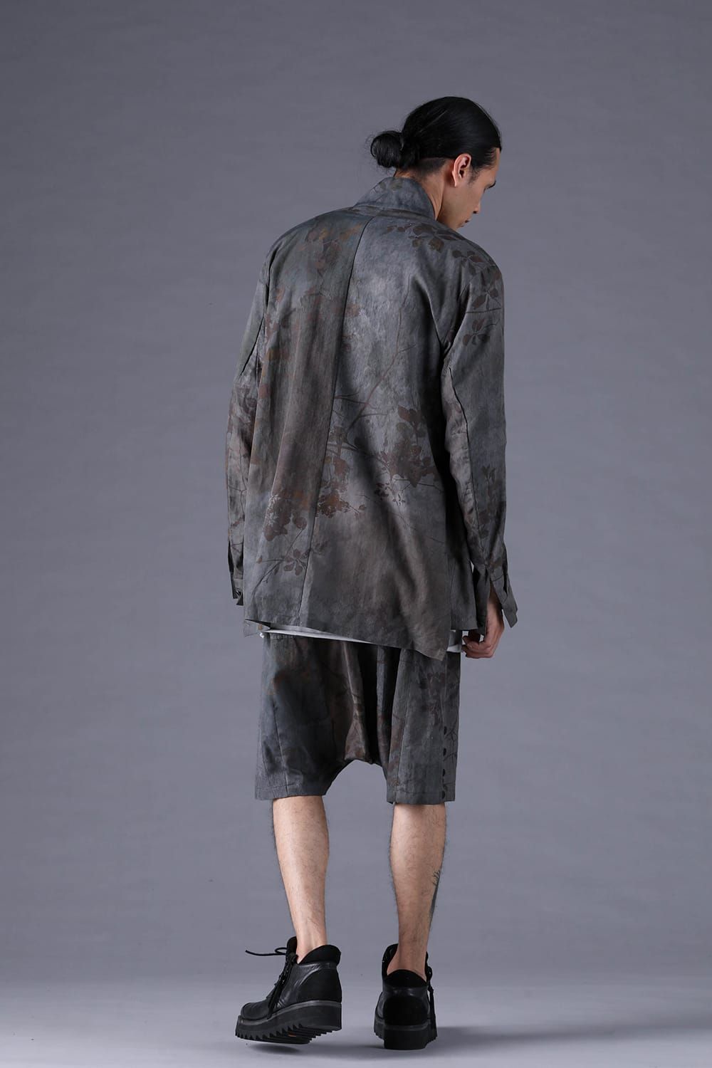 《2027SS先行予約分》Inkjet-Printed Sarrouel Shorts"Charcoal" / インクジェットプリントサルエルショーツ"チャコール"