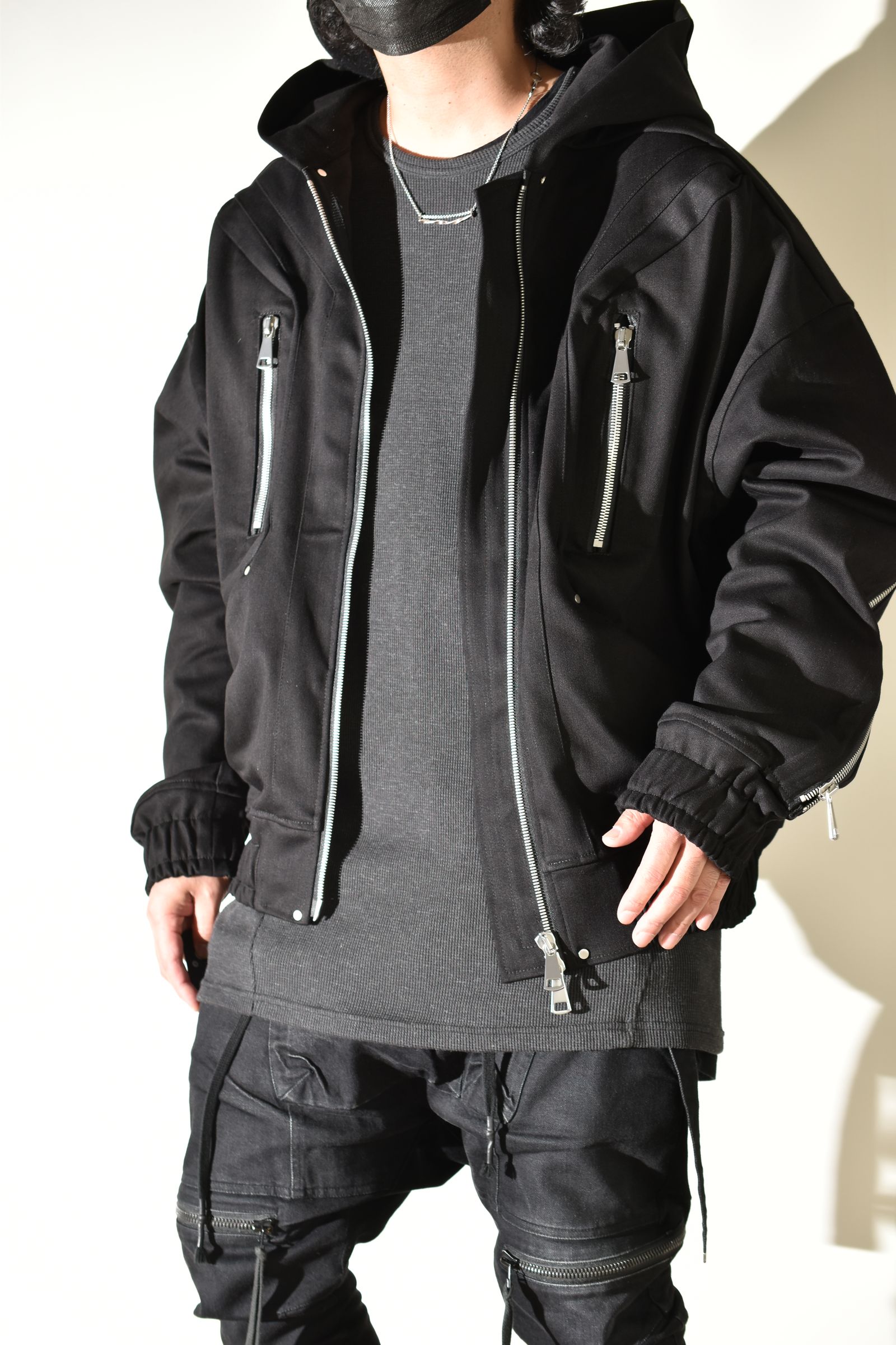 Denim Zip Hoodie Blouson"Black" / デニムジップフーディブルゾン"ブラック"