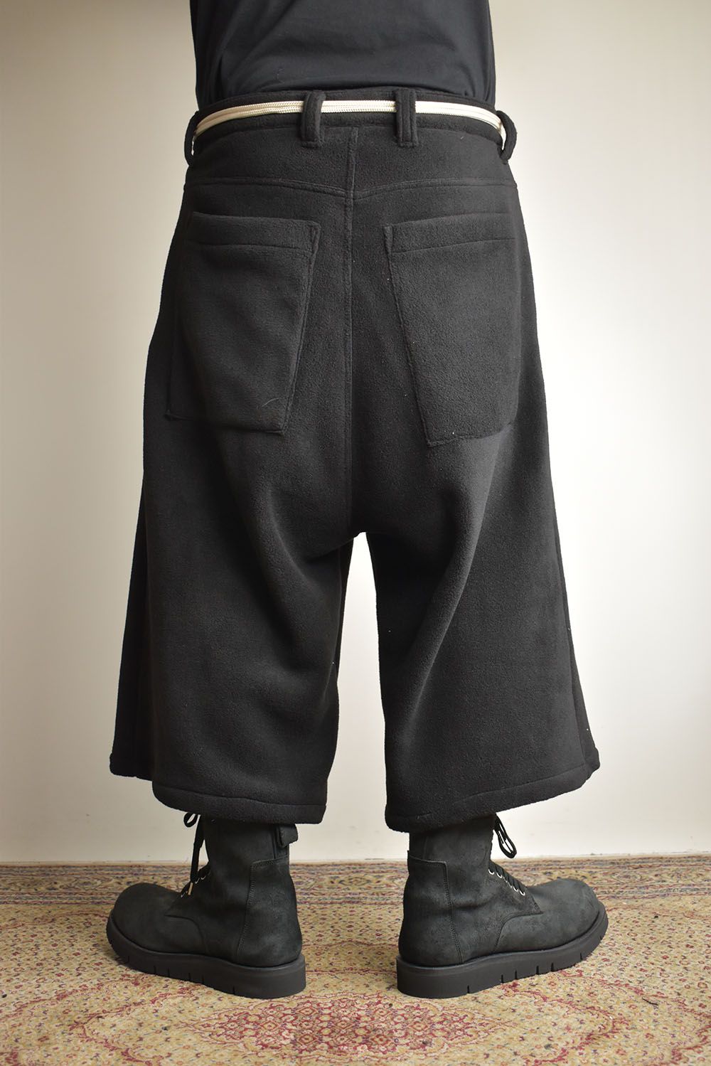 Fleece Over Cropped Pants"Black"/フリースオーバークロップドパンツ"ブラック"