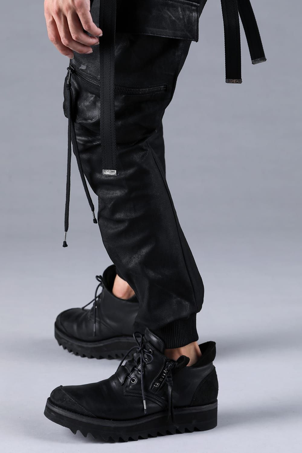 Product Coating Bag Attached Cargo Jogging Pants"Black" / 製品コーティングバッグアタッチドカーゴジョグパンツ"ブラック"