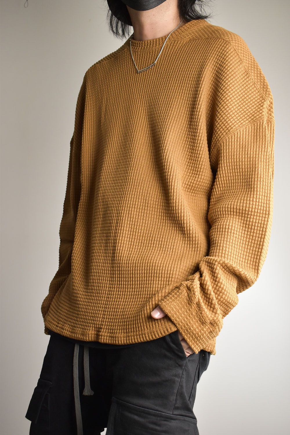 Heavy Waffle Over Size Top"Camel" / ヘビーワッフルオーバーサイズトップ"キャメル"