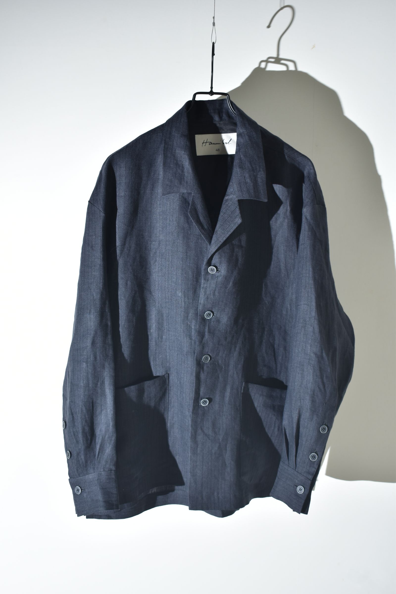 Linen Silk Shirts Jacket"Tuxedo" / リネンシルクシャツジャケット"タキシード"