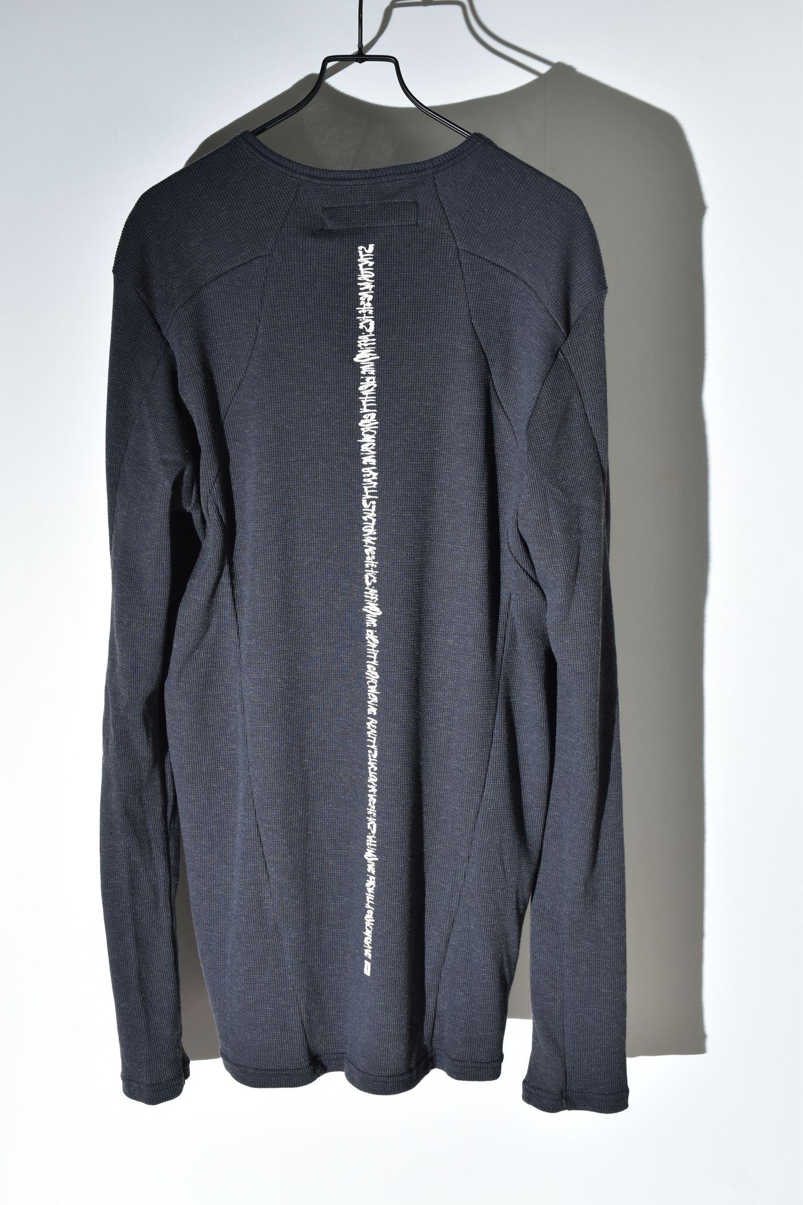 Back Printed Waffle Jersey Long  Sleeve Tee"D.Grey" バックプリントワッフルジャージーロングスリーブTee"ダークグレー"