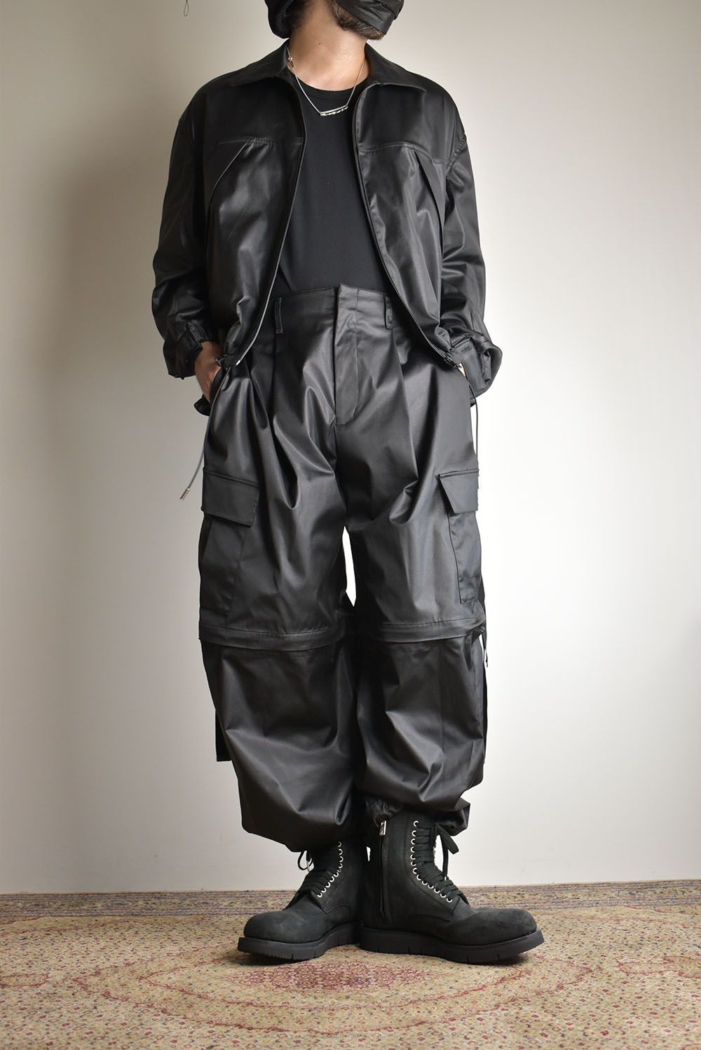 Fake Fake Leather Detachable Cargo Pants"Black"/フェイクフェイクレザーデタッチャブルカーゴパンツ"ブラック"