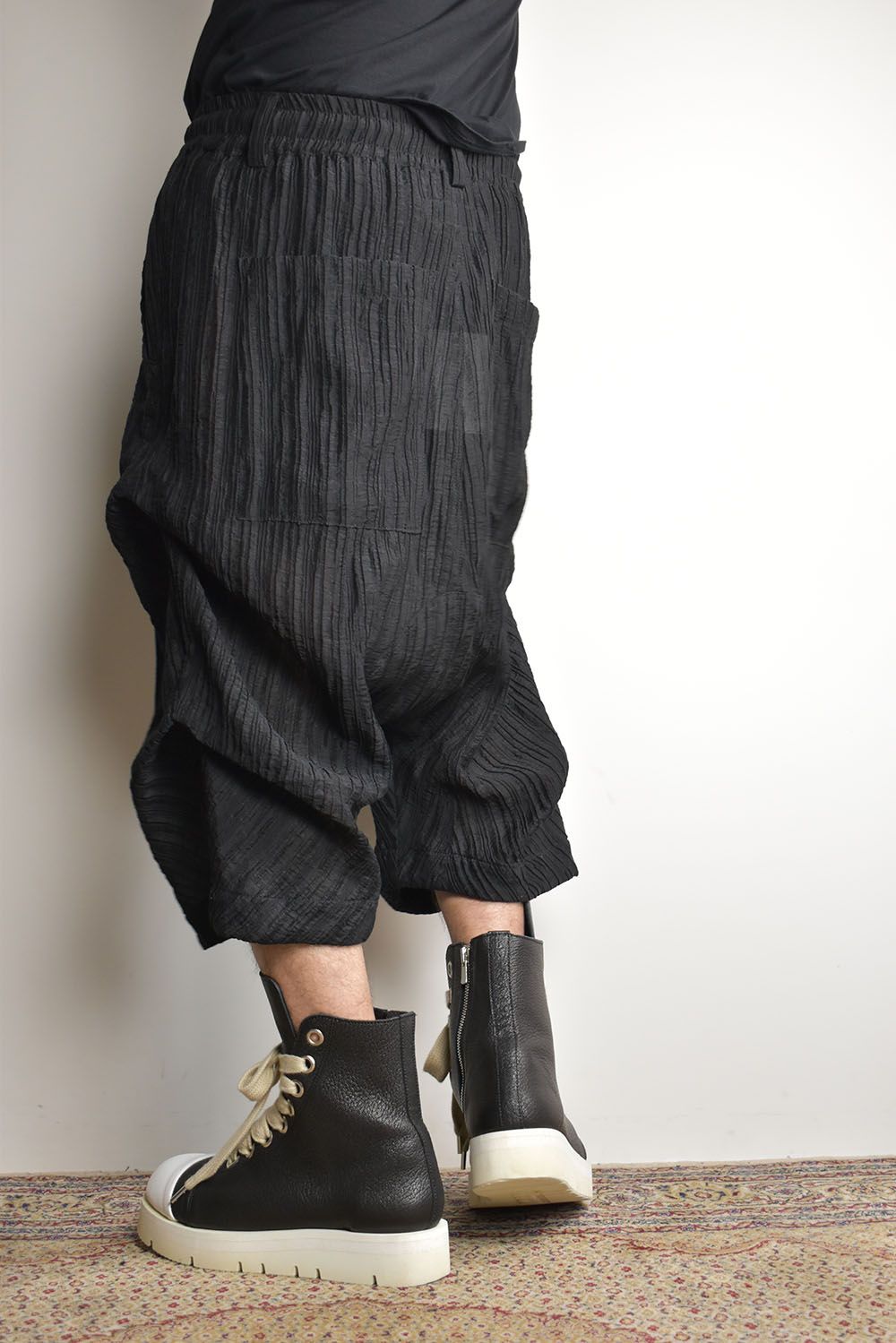 Sheer Yoryu Tuck Shorts"Black" / シアータックショーツ"ブラック"