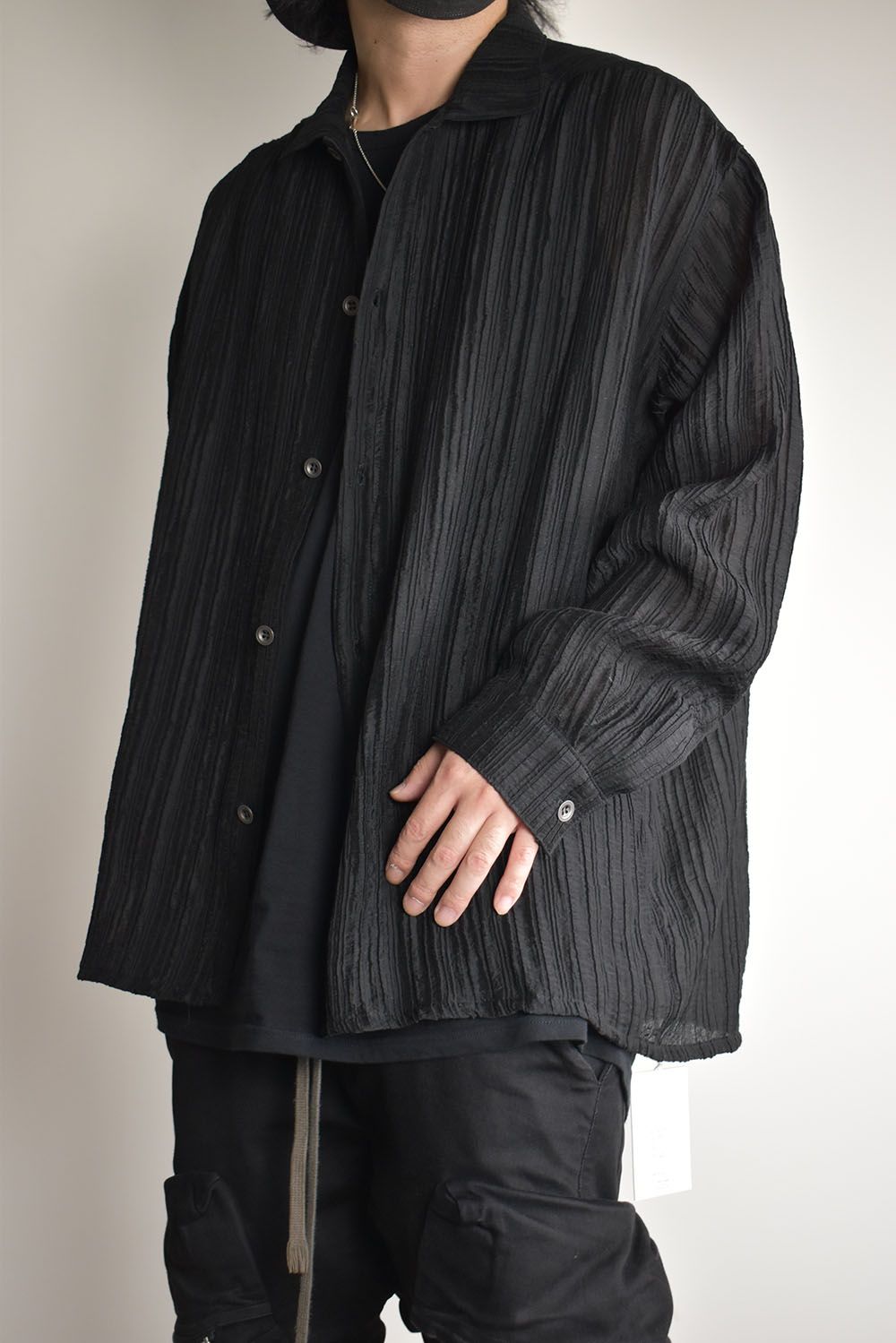 Sheer Yoryu Shirts"Black"/シアーシャツ"ブラック"