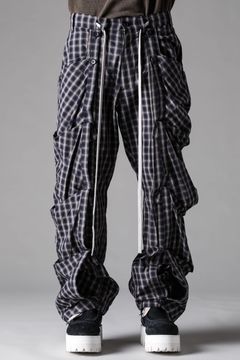 《2027SS先行予約》Plaid Side Layered Pants"Black Plaid / Brown Plaid " / プレイドサイドレイヤードパンツ"ブラックプレイド / ブラウンプレイド"