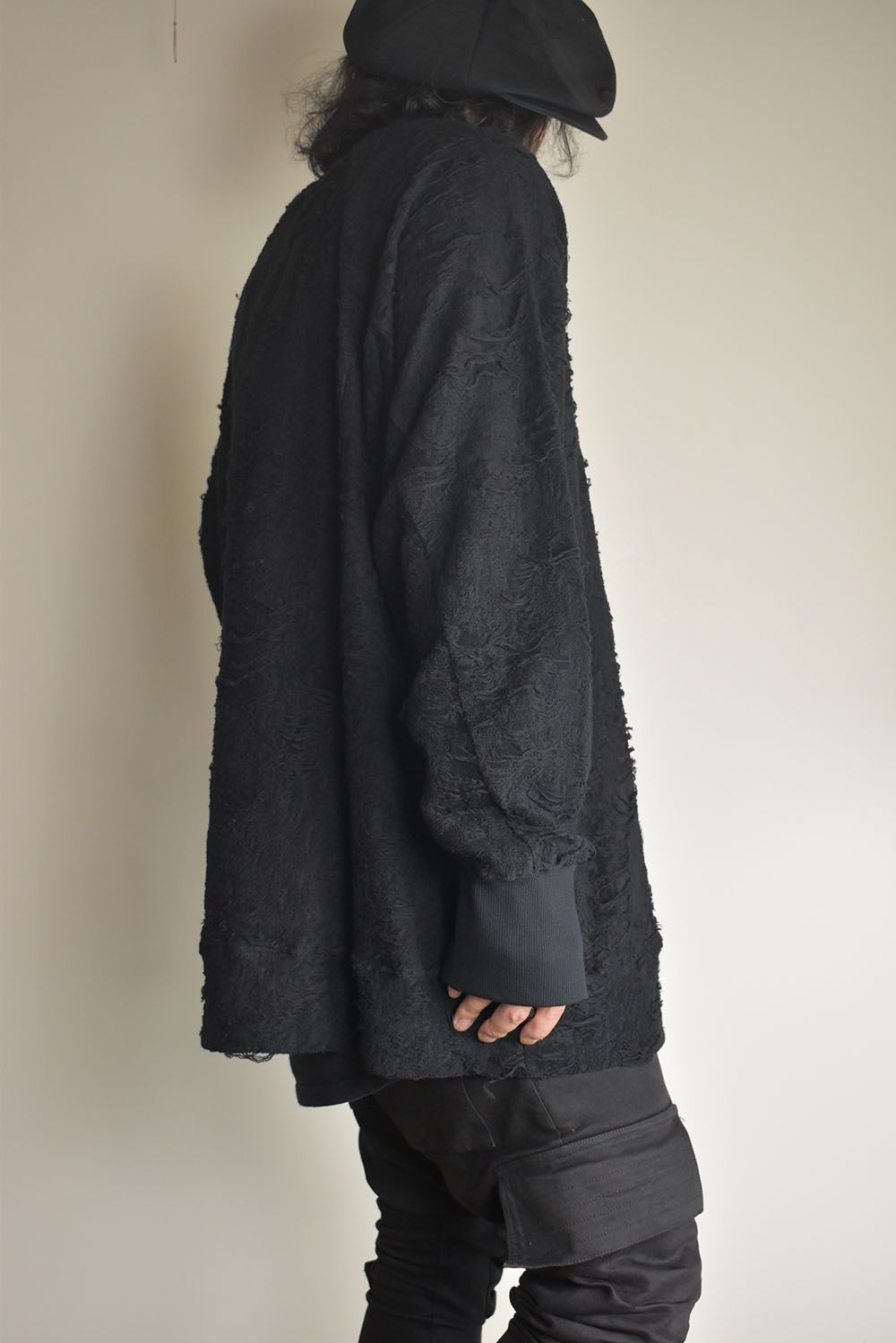 Damage Pile Dolman Top"Black" / ダメージパイル ドルマントップ"ブラック"
