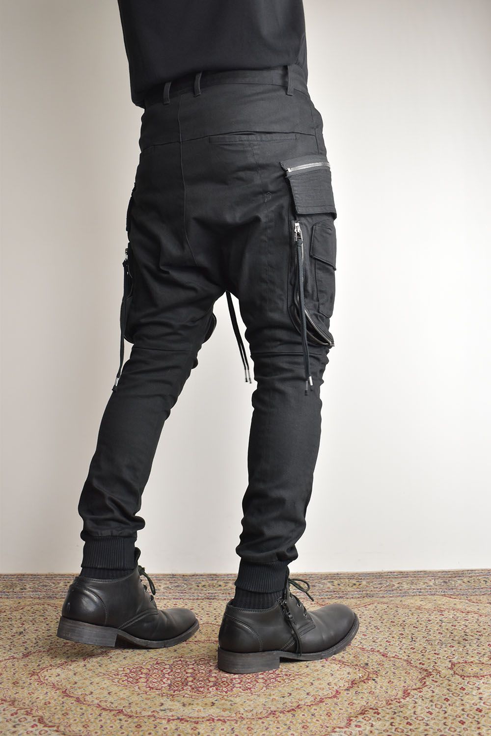 Stretch Denim Multi Pocket Cargo Jog Pants"Black" / ストレッチデニムマルチポケットカーゴジョグパンツ"ブラック"