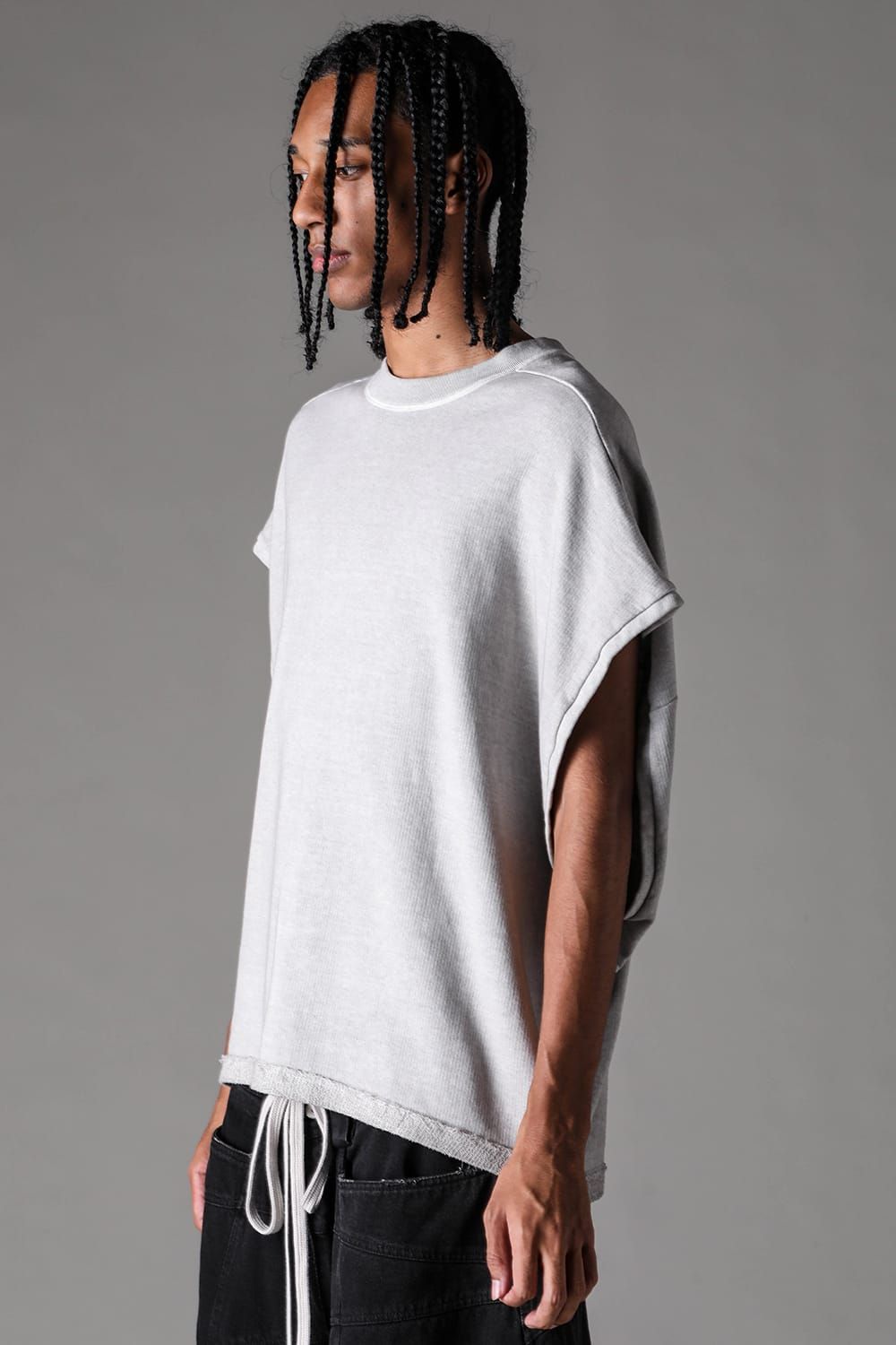 《2027SS先行予約》Sumi Dyed Lightweight French Terry Over Sized Tank"L.Grey  / D.Grey" / 墨染ミニ裏毛オーバーサイズタンク"ライトグレー / ダークグレー"