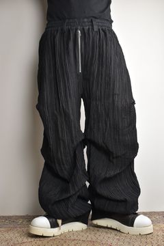 Sheer Yoryu Tuck Baggy Pants"Black"/シアータックバギーパンツ"ブラック"
