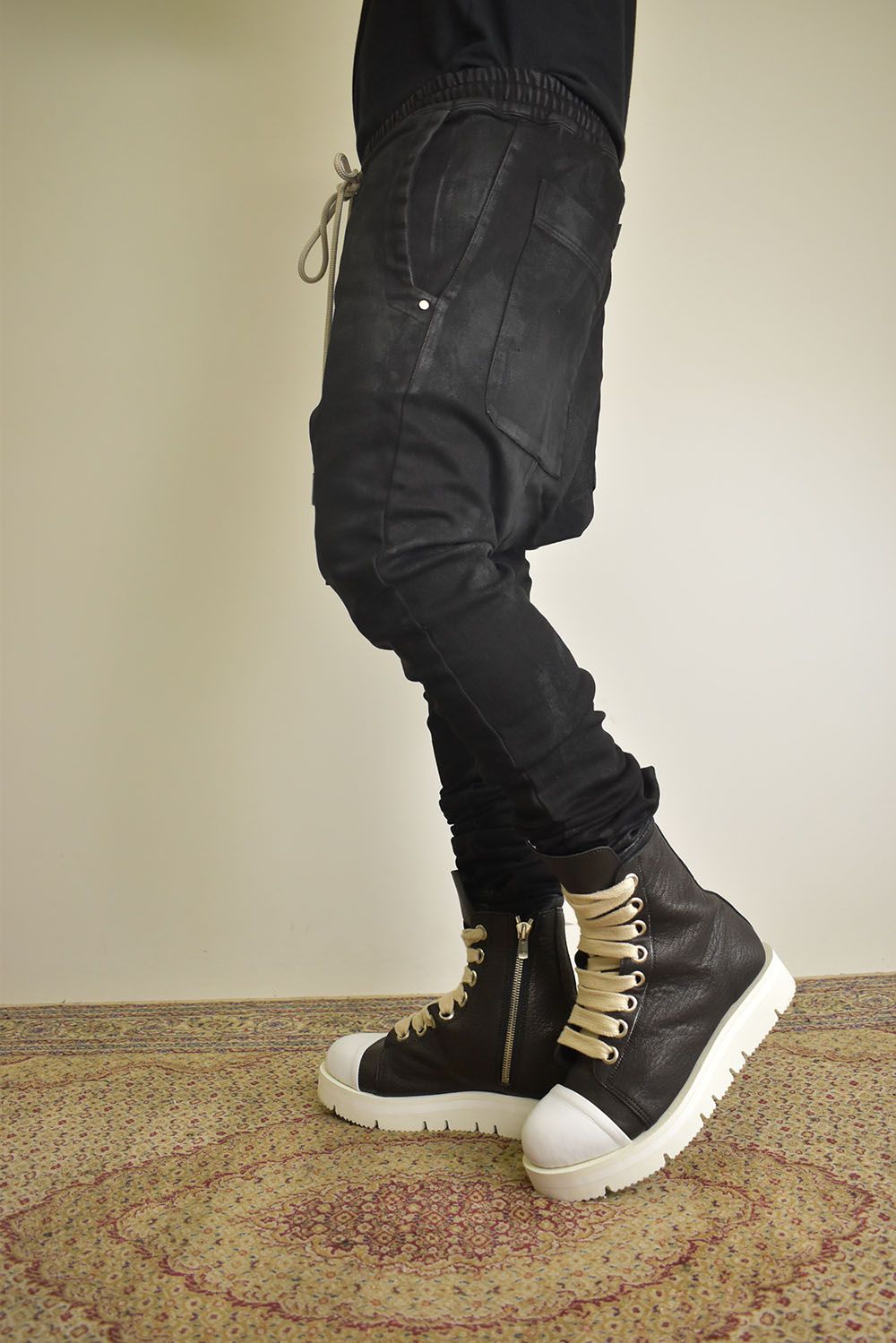 Coating Bonding  Sarouel Skinny Denim"Black" / コーティングボンディングサルエルスキニーデニム"ブラック"