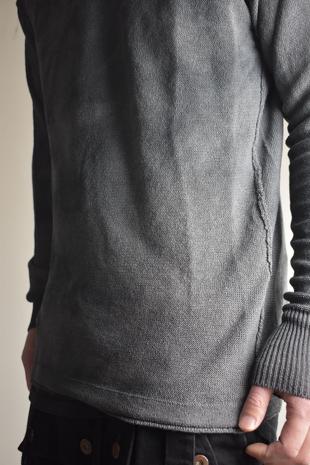 7G Paper Yarn Knit Pullover"Black" / 7Gペーパーヤーンニットプルオーバー"ブラック"