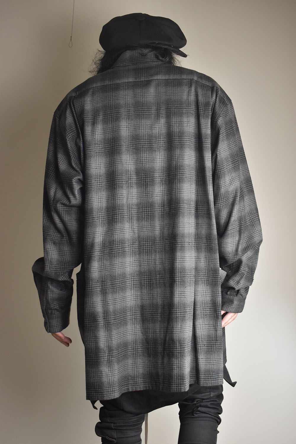 Over Sized Check Shirts"Grey" / オーバーサイズドチェックシャツ"グレー"