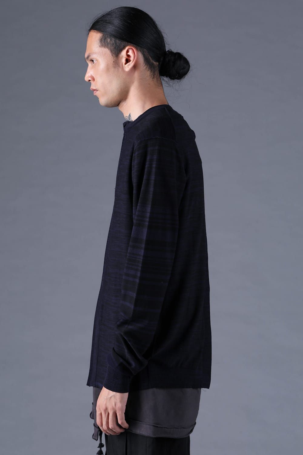 《2027SS先行予約分》16G High Gauge Silk Cotton Knit Cardigan"Black / Navy" / 16Gハイゲージシルクコットンニットカーディガン"ブラック / ネイビー"