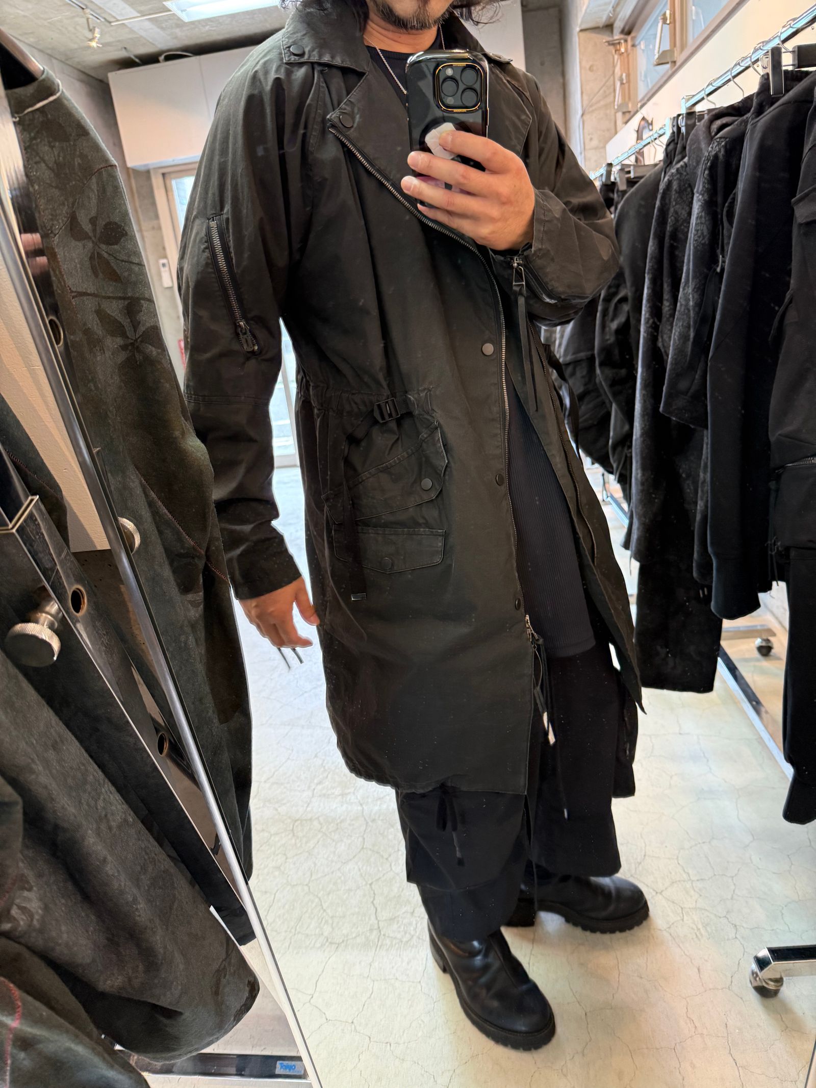《2027SS先行予約分》Pigment-Coated Rider's Coat"Black" / 顔料コーティングライダースコート"ブラック"