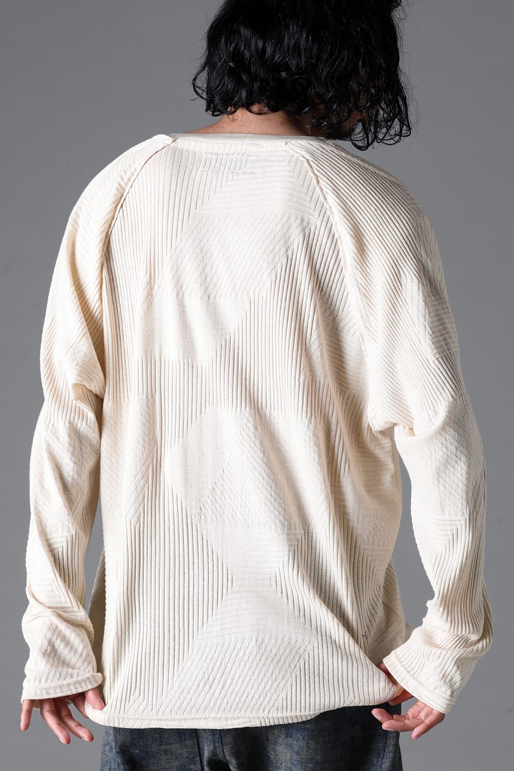 《2026SS先行予約》Deformed Stripe Pattern Shiva Long Sleeve Tee "Black / Cream" /ディフォルメドストライプパターンシヴァロングスリーブ"ブラック/クリーム"