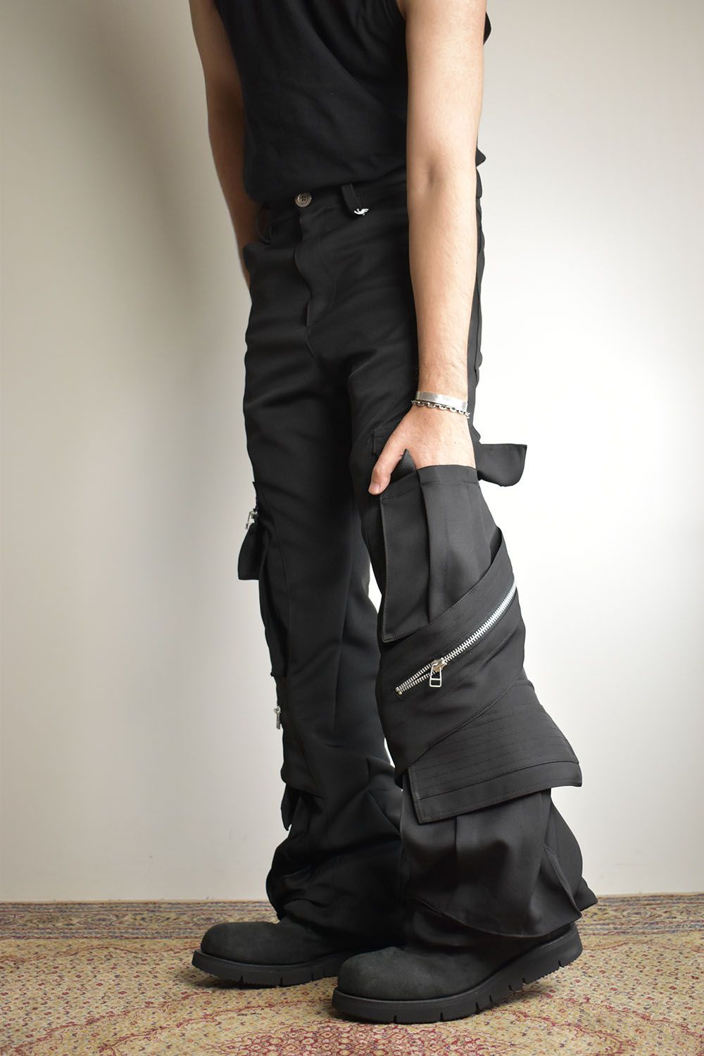 Cargo Flare Baggy Pants"Black" / カーゴフレアバギーパンツ"ブラック"