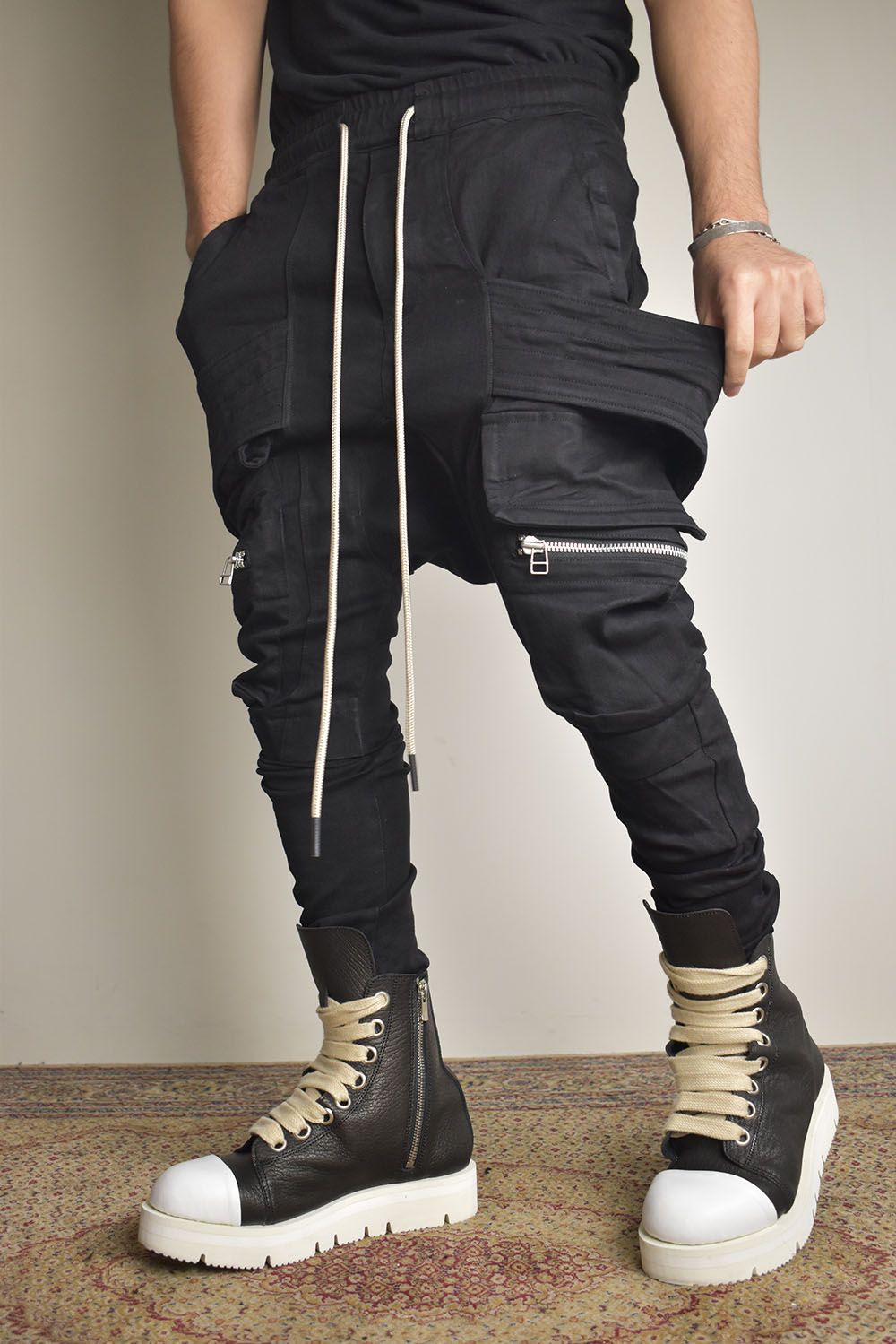 Denim  Cargo Sarouel Skinny"Black"/デニムカーゴサルエルスキニー"ブラック"