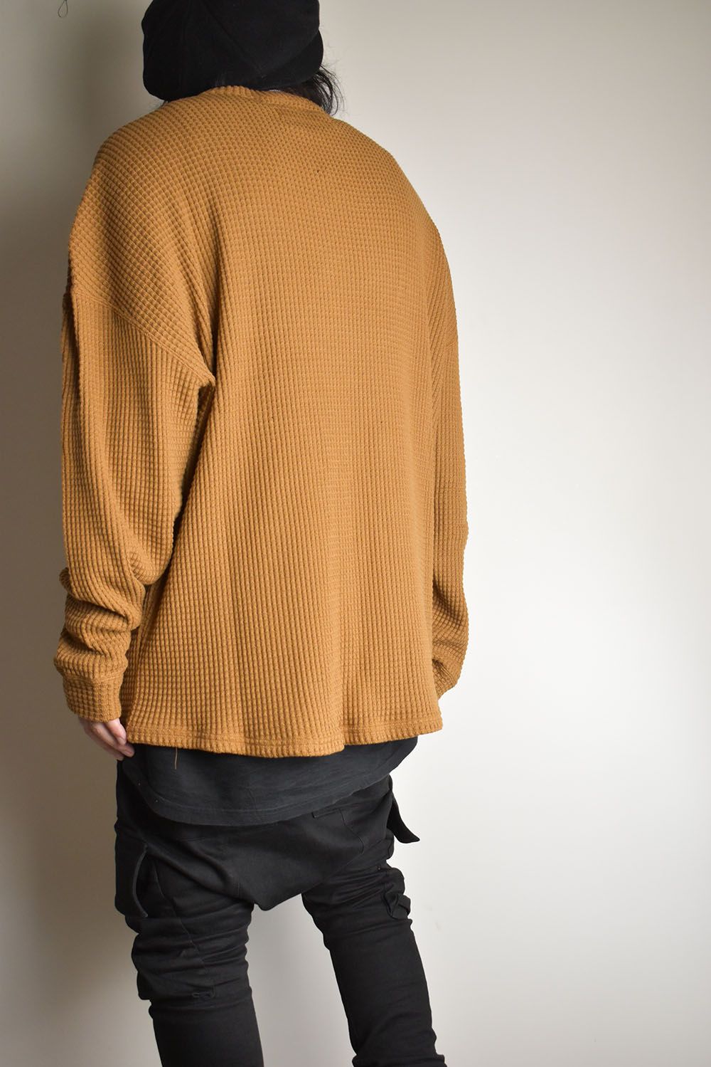 Heavy Waffle Over Size Top"Camel" / ヘビーワッフルオーバーサイズトップ"キャメル"