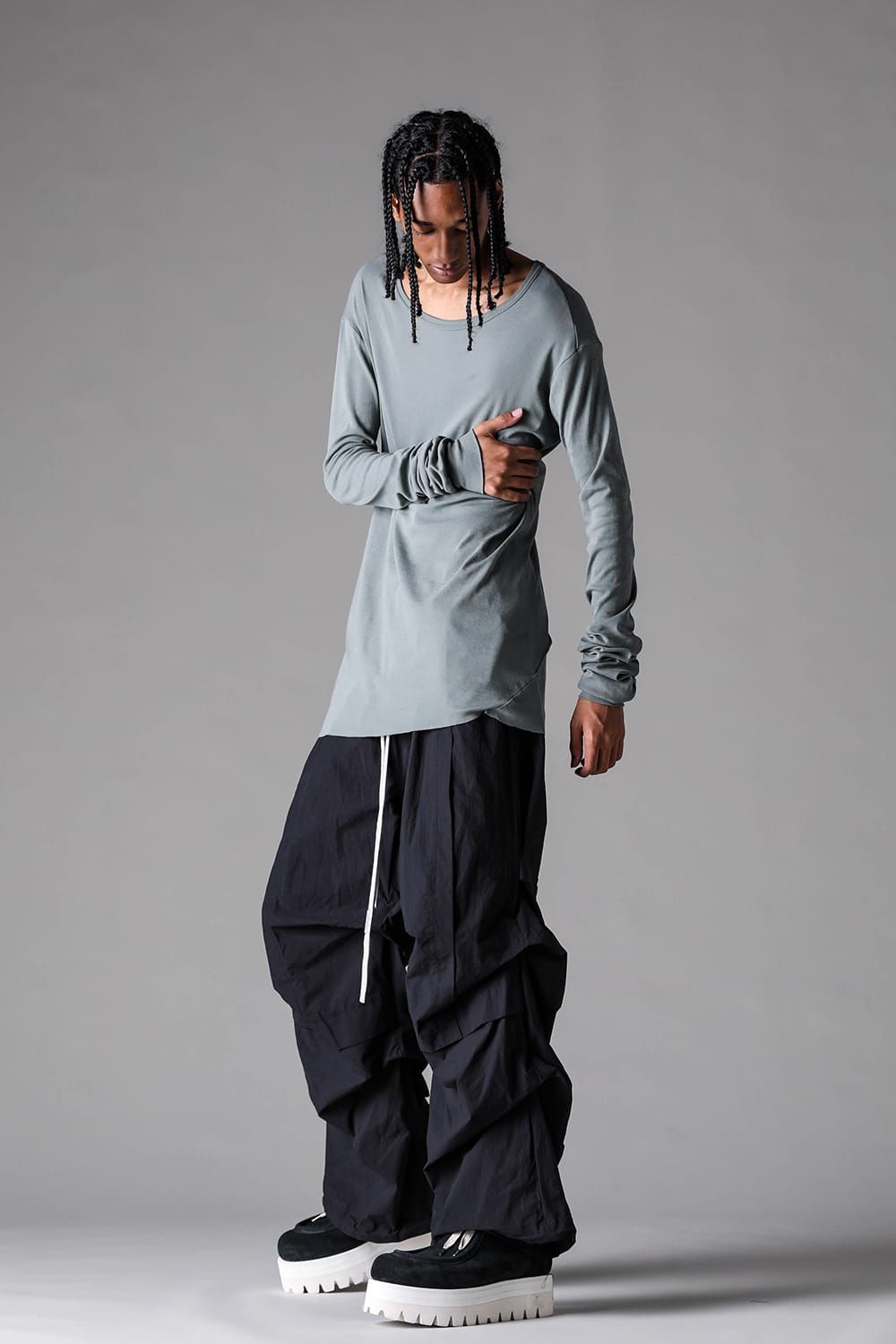 《2027SS先行予約》High Twist Rib Jersey Long Sleeve Tee "Black/ Sage Green / Brown / L.Grey / White "/ハイツイストリブジャージーロングスリーブTee"ブラック/セージグリーン/ブラウン/ライトグレー/ホワイト"