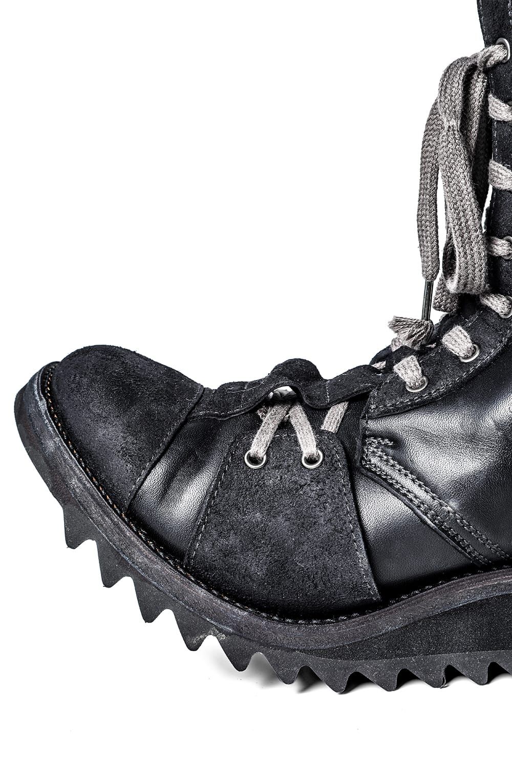 Horse Leather Shark Sole Lace-Up Boots "Black" / ホースレザーシャークソールレースアップブーツ"ブラック"