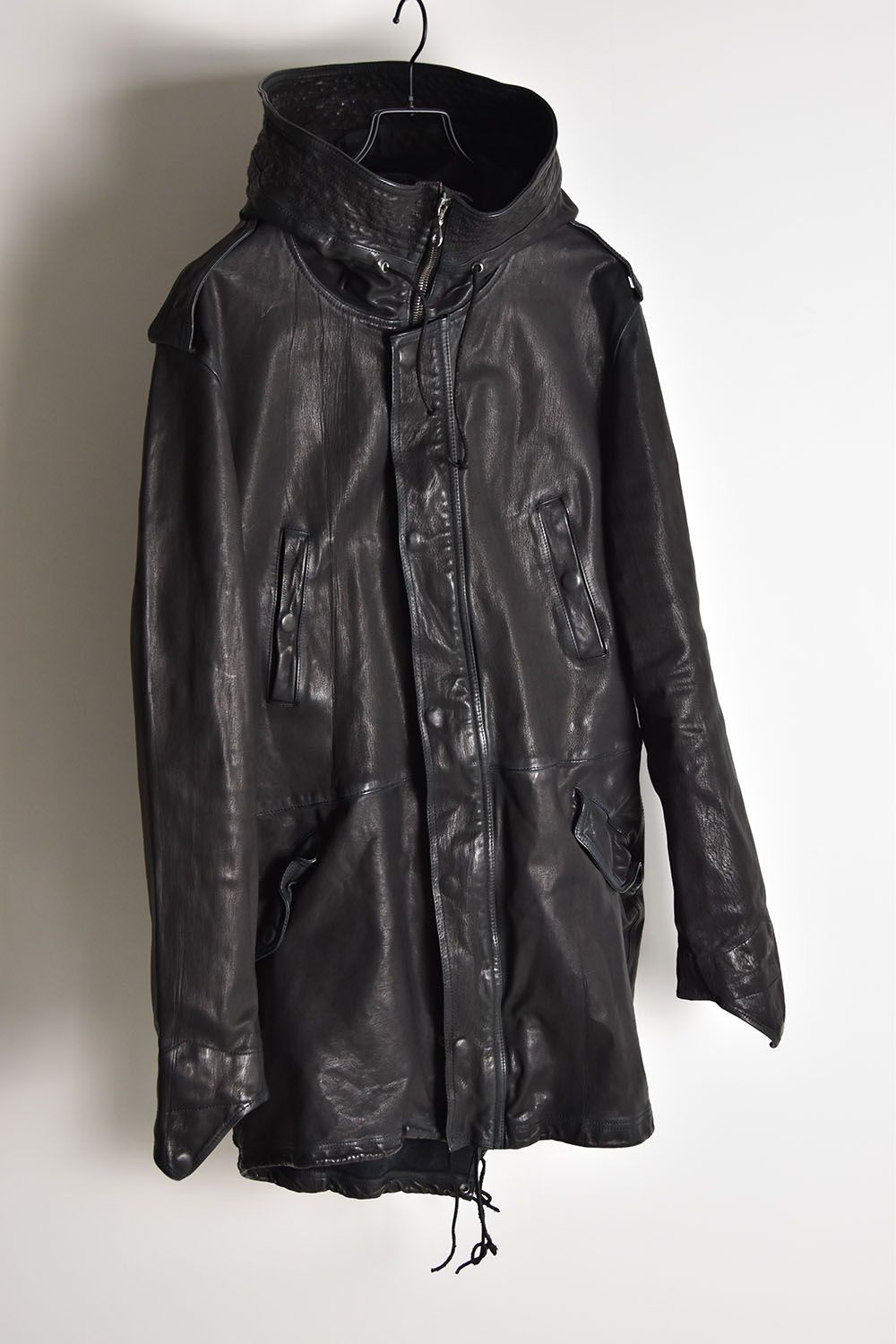Goat Leather Mods Coat"Black"/ ゴートタンニン製品染モッズコート"ブラック"