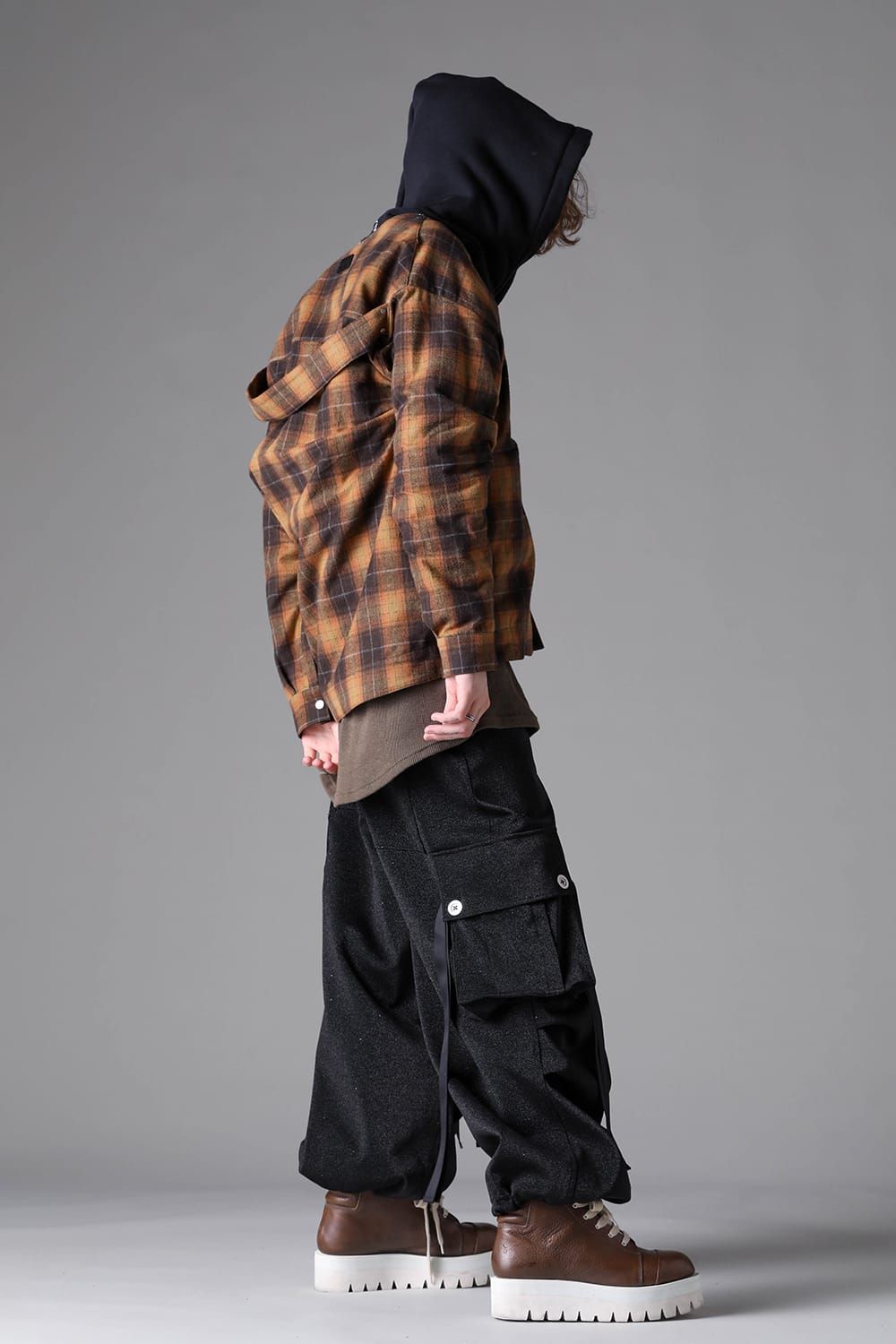 《2026AW先行予約》Plaid Cardigan Shirts""Soft Greige / Black Camel / Warm Brown" " / プレイドカーディガンシャツ"ソフトグレージュ/ブラックキャメル/ウォームブラウン"