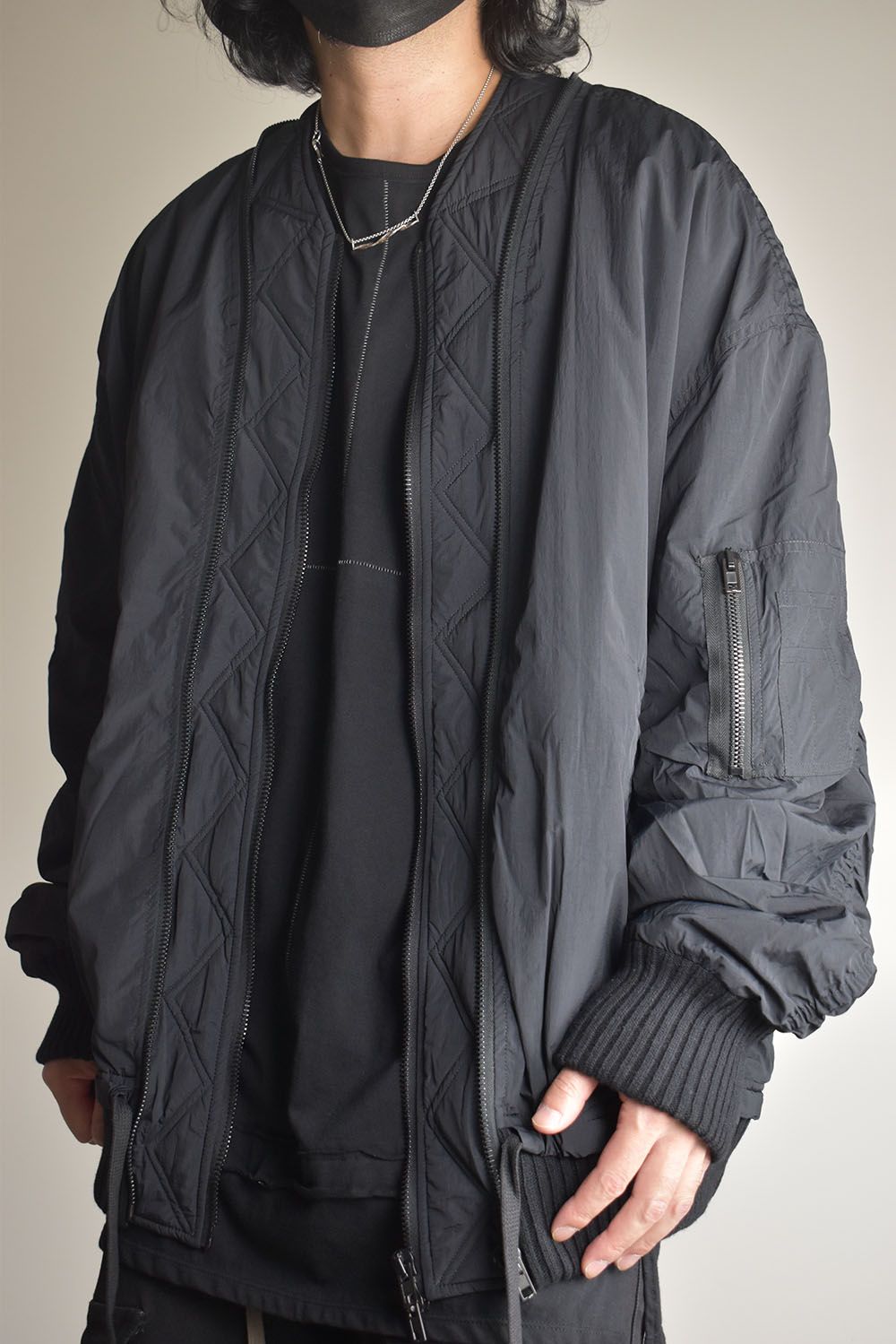 Over Sized Bomber Jacket"Black" / オーバーサイズボンバージャケット"ブラック"
