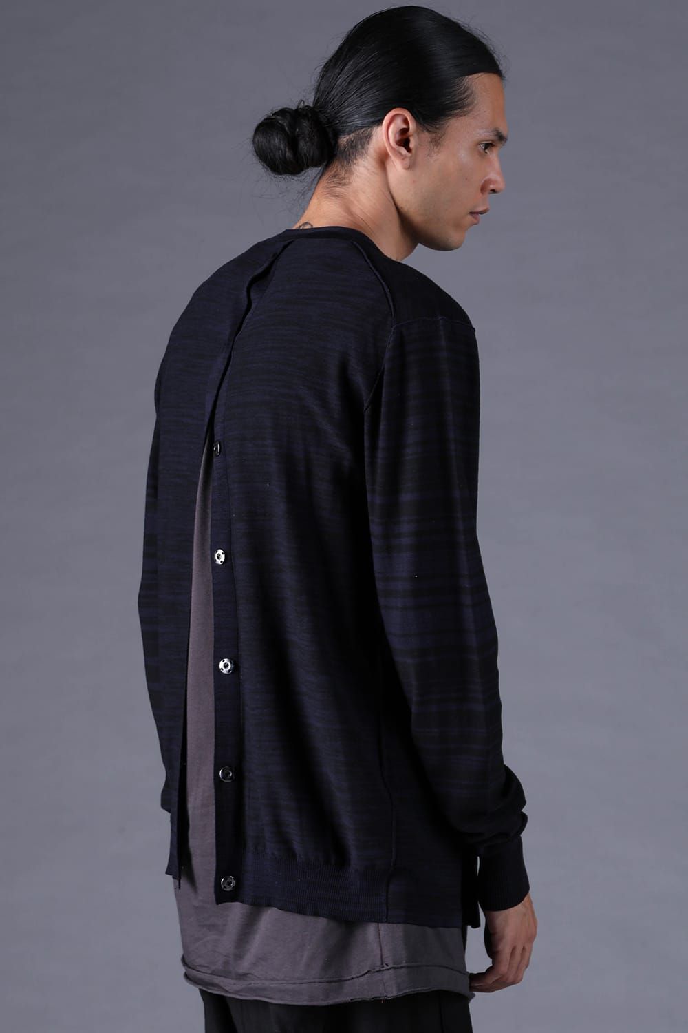 《2027SS先行予約分》16G High Gauge Silk Cotton Knit Cardigan"Black / Navy" / 16Gハイゲージシルクコットンニットカーディガン"ブラック / ネイビー"