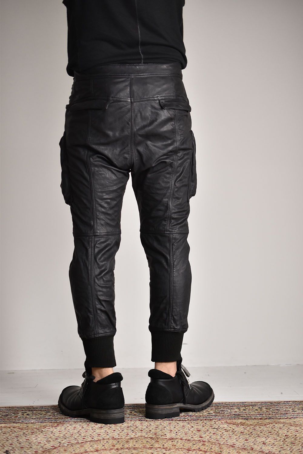 Goat Leather Rib Pants"Black"/ゴートレザーリブパンツ"ブラック"
