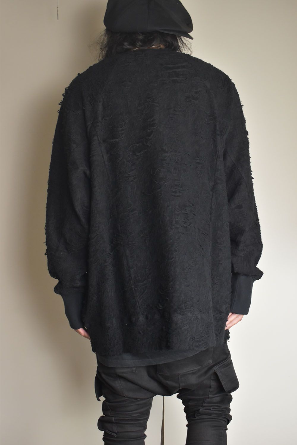 Damage Pile Dolman Top"Black" / ダメージパイル ドルマントップ"ブラック"