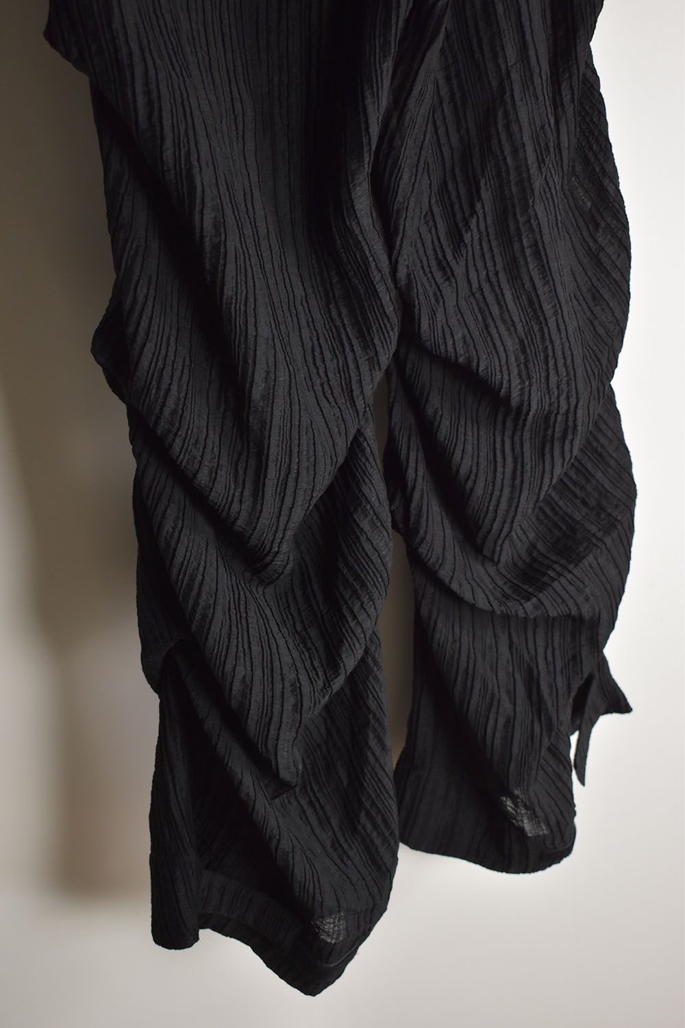 Sheer Yoryu Tuck Baggy Pants"Black"/シアータックバギーパンツ"ブラック"
