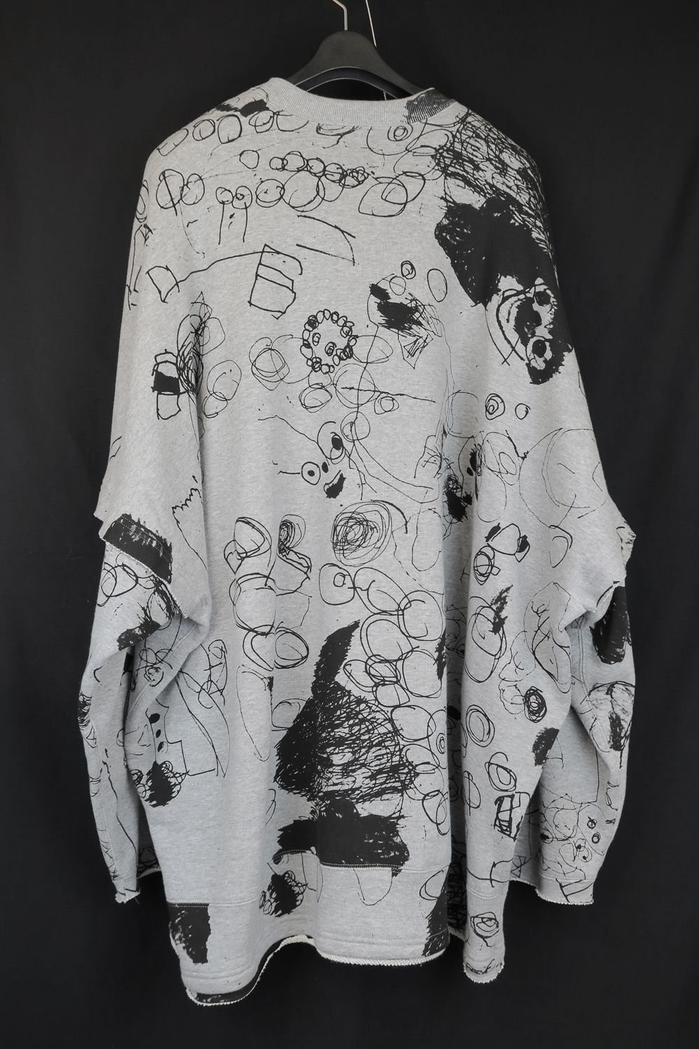Sweat Oversize Print Pullover"Grey" / スウェットオーバープリントプルオーバー"グレー"