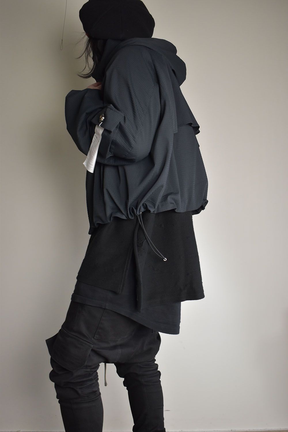 Cropped Hood Blouson"Black" / クロップドフードブルゾン"ブラック"