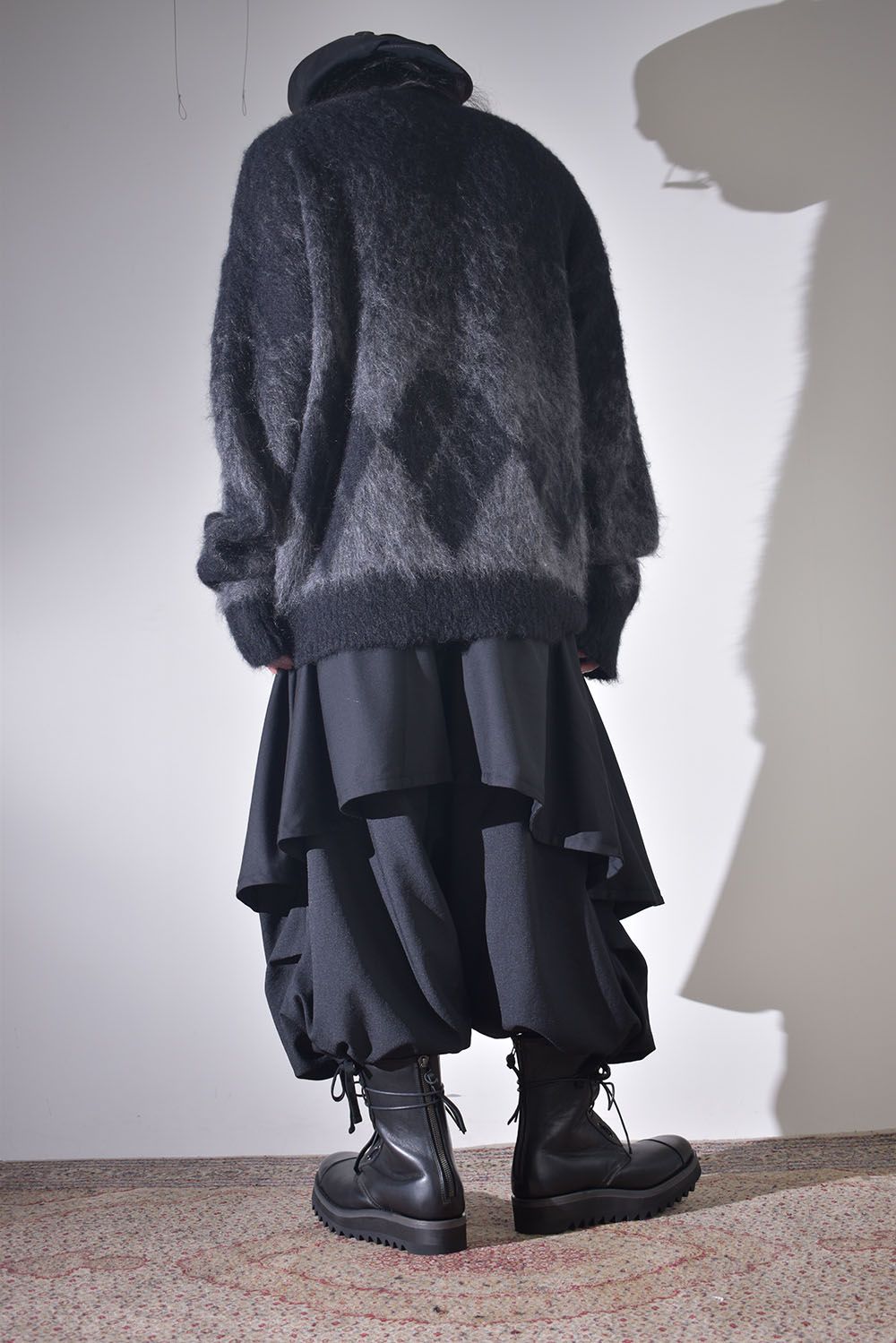 ショートブルゾン×レイヤードワイドサルエル