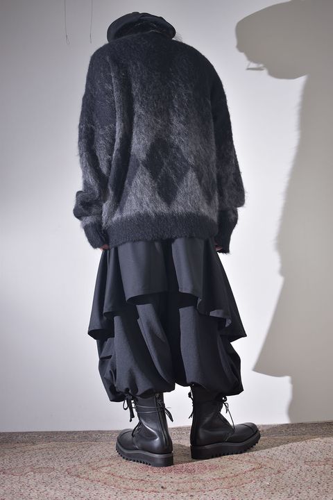 ショートブルゾン×レイヤードワイドサルエル