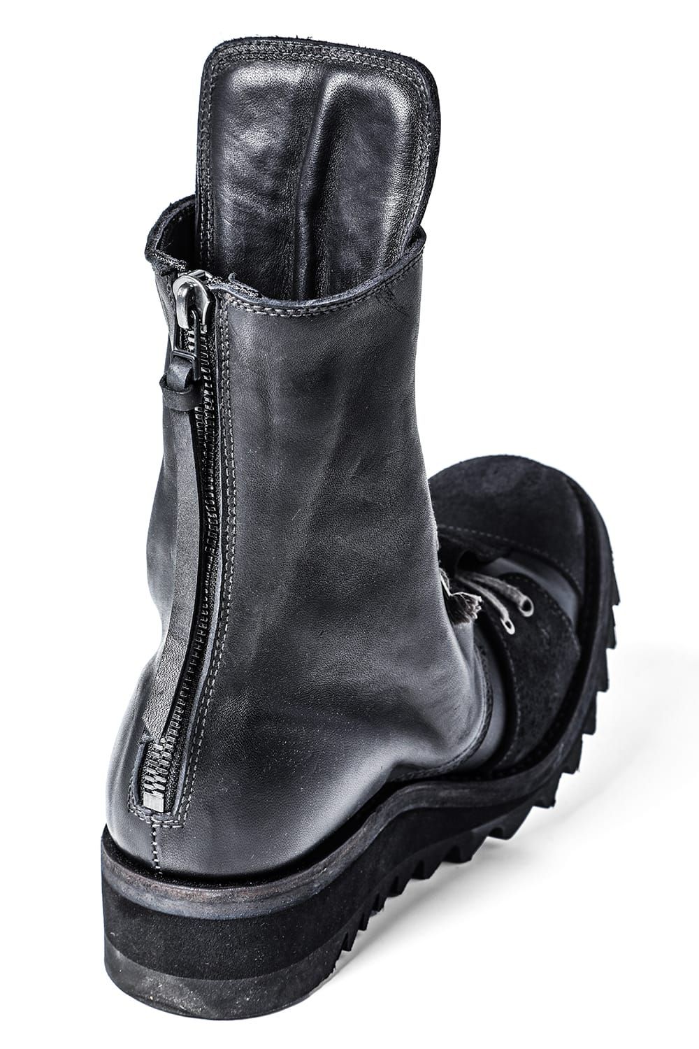 Horse Leather Shark Sole Lace-Up Boots "Black" / ホースレザーシャークソールレースアップブーツ"ブラック"