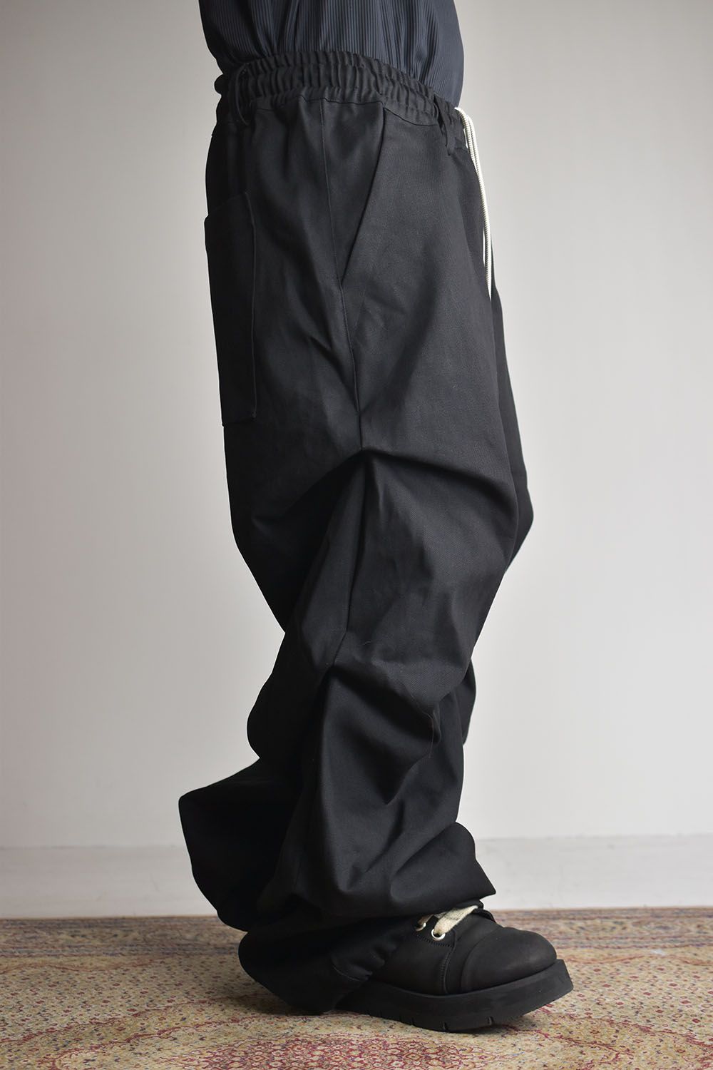 《2025AW先行予約》Denim Tuck Wide Pants"Black/Navy"/デニムタックワイドパンツ"ブラック/ネイビー"