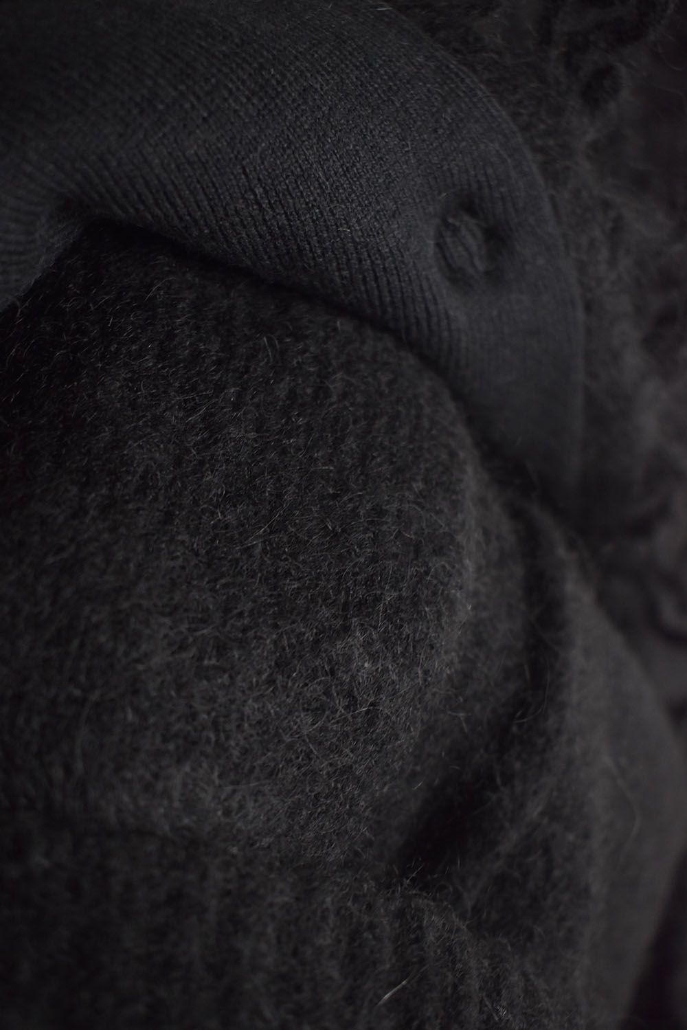 5GG Long Pile Knit Cardigan"Black" / ロングパイルニットカーディガン"ブラック"