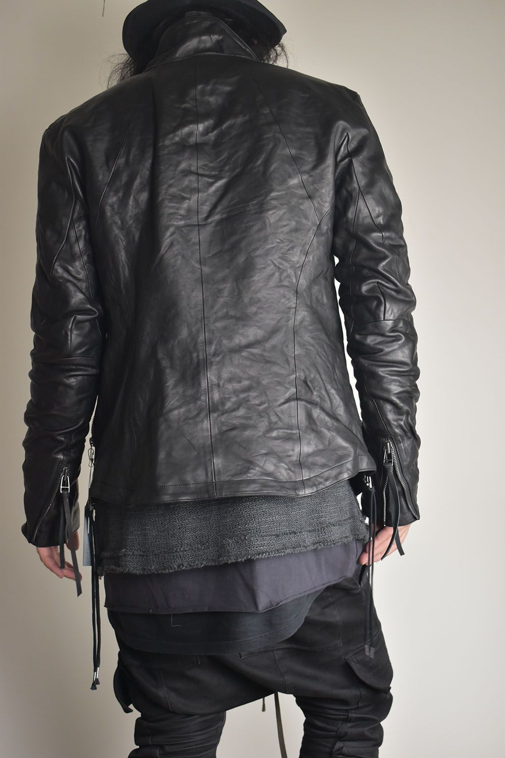 Horse Leather Hood Attachd Jacket "Black" / ホースレザーフードアタッチドジャケット"ブラック"